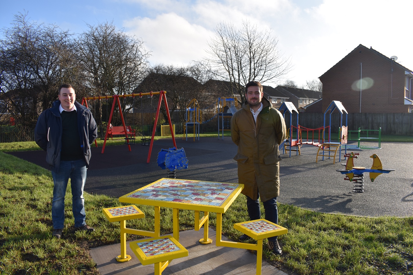 Cllr Danny Wood and Lewis Stokes, Community Relations Manager, Banks Community Fund